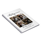 Modern 4 Photo Collage Funeral Guest Notitieboek (Rechterzijde)