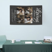 Modern 4 Photo Collage Funeral Spandoek (Beurs)