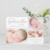 Modern 4 Photo Collage Nouveau Faire-part de naiss (Debout devant)