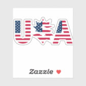 Modern 4th of juli Patriottisch Amerika Vlag Monog Sticker (Vel)