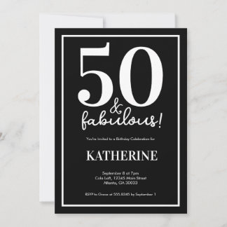 Modern 50 and Fabulous 50th Birthday  Kaart