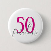 Modern 50 en Fabulous Birthday Party Button (Voorkant)