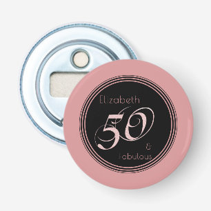 Modern 50 en Fabulous Pink zwart Button Flesopener