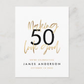 Modern 50e verjaardag eenvoudig stijlvol elegant s uitnodiging briefkaart (Voorkant)