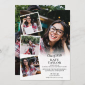 Modern 5 Foto Collage Graduation Party Kaart (Voorkant / Achterkant)