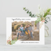 Modern 5 foto is het gelukkigste Vakantie kerst Ho Feestdagenkaart (Staand voorkant)