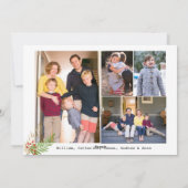 Modern 5 foto is het gelukkigste Vakantie kerst Ho Feestdagenkaart (Achterkant)