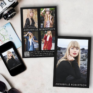 Modern 5 Fotomodel Acteur QR Code Comp Kaart
