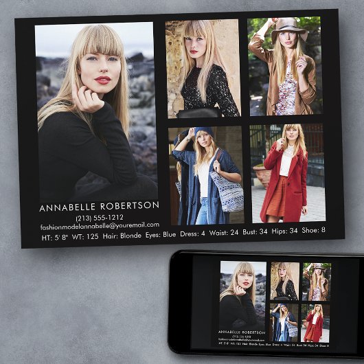 Modern 5 Fotomodel en Actor Comp Kaart