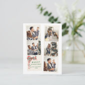 Modern 5 Photo Merry Christmas Collage Feestdagenkaart (Staand voorkant)