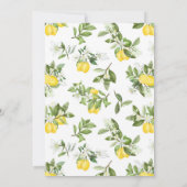 Modern 60th Birthday Lemon Citrus Invitation Kaart (Achterkant)