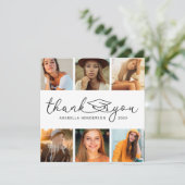 Modern 6 Foto Afstuderen Bedankkaart (Staand voorkant)