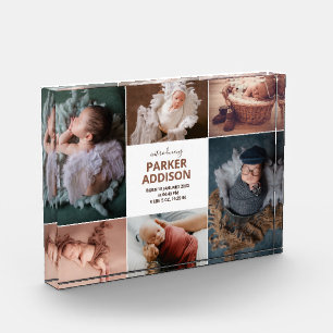 Modern 6 Foto Collage Grid Newborn Baby Birth Ann
