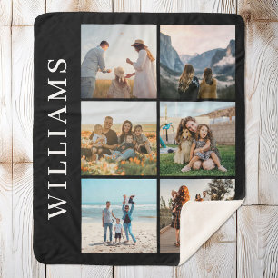 Modern 6 Foto Collage Sherpa Deken