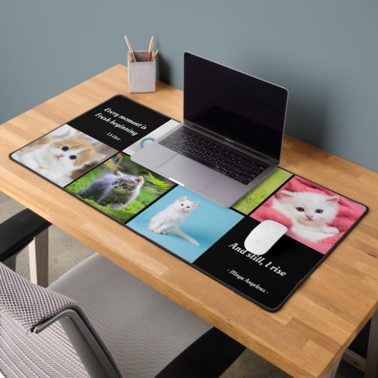 Modern 6 Fotocollage gepersonaliseerd monogram Bureaumat (Kantoor 2)