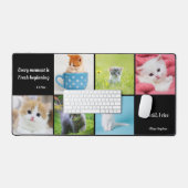 Modern 6 Fotocollage gepersonaliseerd monogram Bureaumat (Keyboard & Muis)