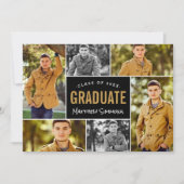 Modern 6 Fotocollage Graduation Party Kaart (Voorkant)