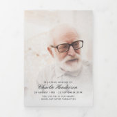 Modern 6-pagina Trifold 2-foto begrafenisprogramma Drieluik Programma (Cover)