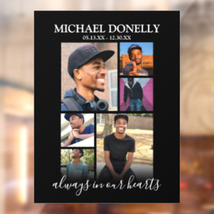 Modern 6 Photo Collage Memorial Raamsticker