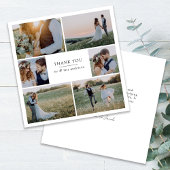Modern 6 Photo Collage Square Wedding Bedankkaart