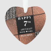 Modern 7e koperen wol Jubileum Ornament (voorkant)