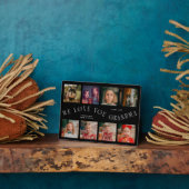 Modern 8 Photo Grid Love You Grandma Black Fotoplaat (Zijkant)