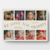 Modern 8 Photo Grid Love You Grandpa Cream Fotoplaat (voorkant)