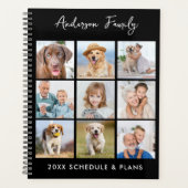Modern 9 Foto Collage Persoonlijk Monogram 2023 Planner (Voorkant)