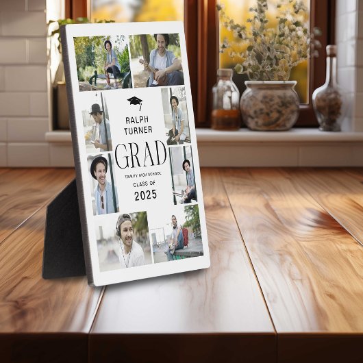 Modern 9 Photo Collage AFSTUDEERDER Keepsake Gift Fotoplaat