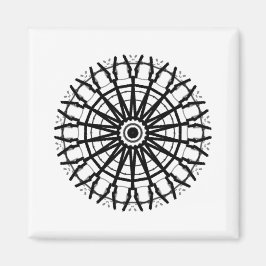 MODERN _A kaleidoscoop ROOS CIRCLE _COLOR _BLACK Magneet