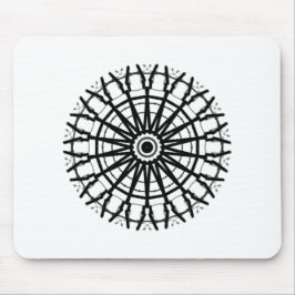 MODERN _A kaleidoscoop ROOS CIRCLE _COLOR _BLACK Muismat