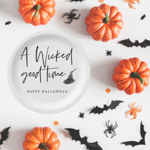 Modern A Wicked Good Time Quote   Happy Halloween Papieren Bordje