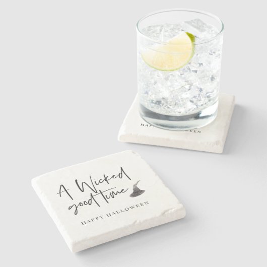 Modern A Wicked Good Time Quote | Happy Halloween Stenen Onderzetter (Zijkant)