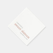 Modern Aangepast Blush Roze Sweet 16 Naam Datum Servet (Hoek)