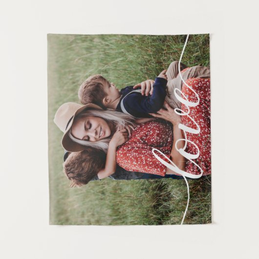 Modern aangepast fotoliefdesscript wandkleed (Voorkant)