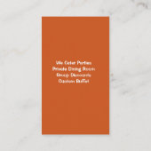 Modern aangepast pizzarestaurant visitekaartje (Achterkant)