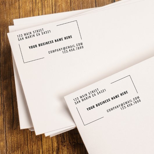 Modern aangepaste bedrijfsnaam retouradres rubberstempel