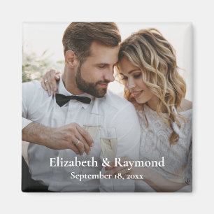 Modern aangepaste bruiloft foto magneet