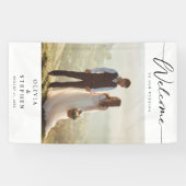 Modern aangepaste fotobruiloft spandoek (Horizontaal)