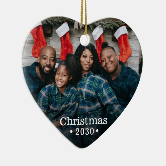 Modern aangepaste fotohart keramisch ornament (Rechts)