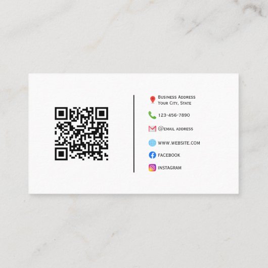 Modern aangepaste QR-code Visitekaartje (Achterkant)