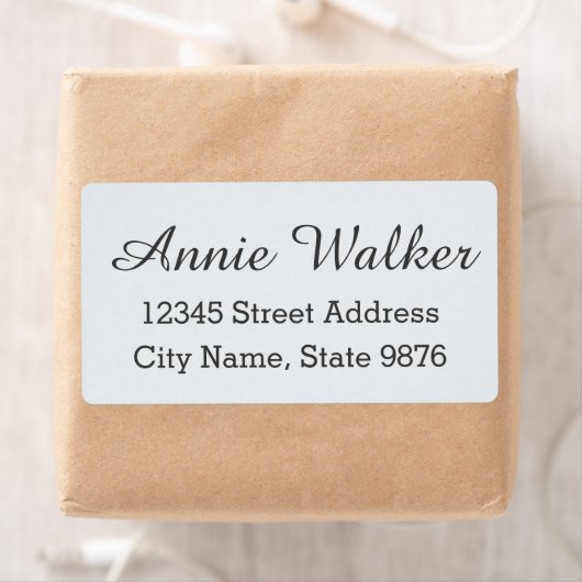 Modern aangepaste verzendlabel - Clear Snow White (Insitu)