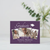 Modern | Aankondiging van het Afstuderen van Elega Briefkaart (Staand voorkant)