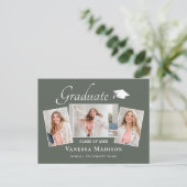 Modern | Aankondiging van het Afstuderen van Elega Briefkaart (Staand voorkant)