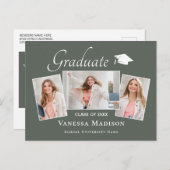 Modern | Aankondiging van het Afstuderen van Elega Briefkaart (Voorkant / Achterkant)