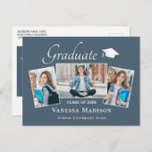 Modern | Aankondiging van het Afstuderen van Elega Briefkaart (Voorkant / Achterkant)