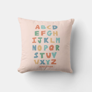 Modern ABC Alphabet Gepersonaliseerd schattig kind Kussen