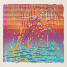 Modern Abstract 3-chipon Scarf