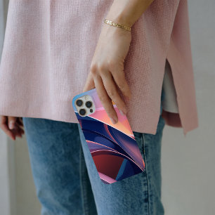 Modern Abstract 3D Metallic Blue, Peach en Pink iPhone 16 Pro Max Hoesje