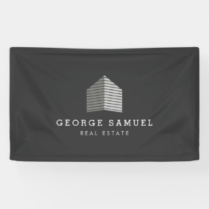 Modern Abstract Aangepast Huis Logo Makelaar  Spandoek